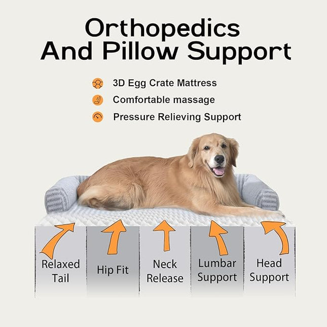 Dog Bed Medium Size Dog-Orthopedic Waterproof Bed for Dogs,Foam Couch Sofa with Washable Removable Cover & Non-Slip Bottom