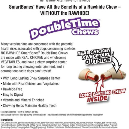 SmartBones DoubleTime Chews 16 Count, Mini, Rawhide-Free Chews For Dogs With Long-Lasting Chew Center