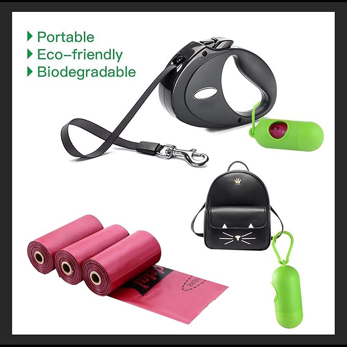 Dog Poop Bag 26 Rolls (390 Counts), Biodegradable Dog Waste Bags With 1 Free Dispenser,Leak Proof Pet Waste Disposal Refill Bags (Scented)