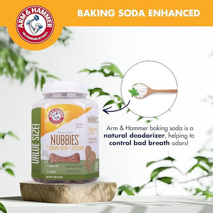 Arm & Hammer for Pets Nubbies Dental Treats for Dogs with Baking Soda and Calcium, Treat Chews Help Fight Bad Breath, Plaque & Tartar, Chicken, Value Bucket, 139 Pcs, 2-Pack (Packaging May Vary)