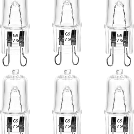 6 Pack UVA UVB Reptile Light Halogen Bulbs Beads Heat Lamp (50 Watt) Clear