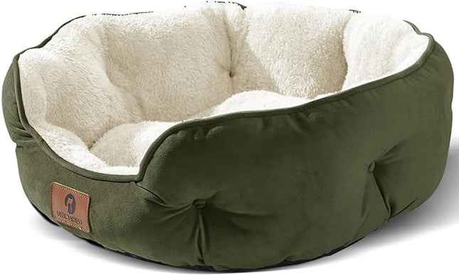 Asvin Medium Dog Bed for Medium Dogs, Cat Beds for Indoor Cats, Pet Bed for Puppy and Kitty, Extra Soft & Machine Washable with Anti-Slip & Water-Resistant Oxford Bottom, Green, 25 inches