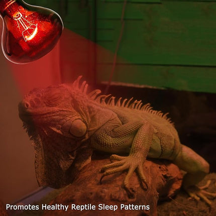 60W Infrared Red Heat Lamp for Reptiles, Basking Spot Bulb for Pet Lizards, Bearded Dragons, Chameleons & Snakes, Red Heat Emitter Light for Chickens Coop and Brooder Use, E26|2 Pack