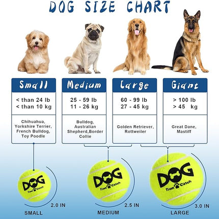 Large Squeaky Tennis Balls for Dogs - 8 Pack 3.0'' Durable Non-Toxic Outdoor Dog Toys Balls with Mesh Bag, SGS Certified, Colorful Fetch Toys, Medium Large Breeds