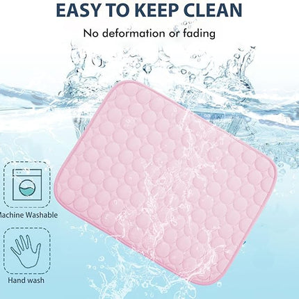 MICROCOSMOS Summer Cooling Mat & Sleeping Pad- Water Absorption Top, Materials Safe, Easy Carry, EZ Clean. Keep Cooling for Pets, Kids and Adults.(Pink, 36" x36")