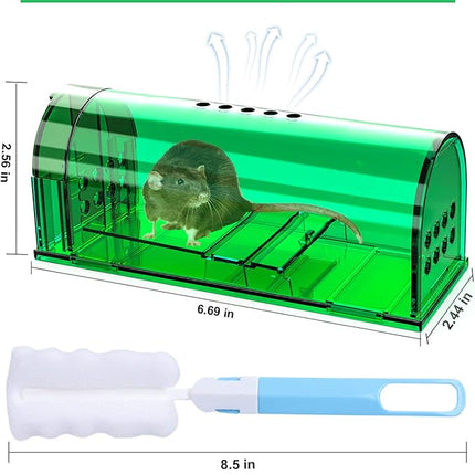 6 Pcs Humane Mouse Traps Indoor for Home, Live Mouse Trap, Reusable Mice Trap Catcher for House & Outdoors