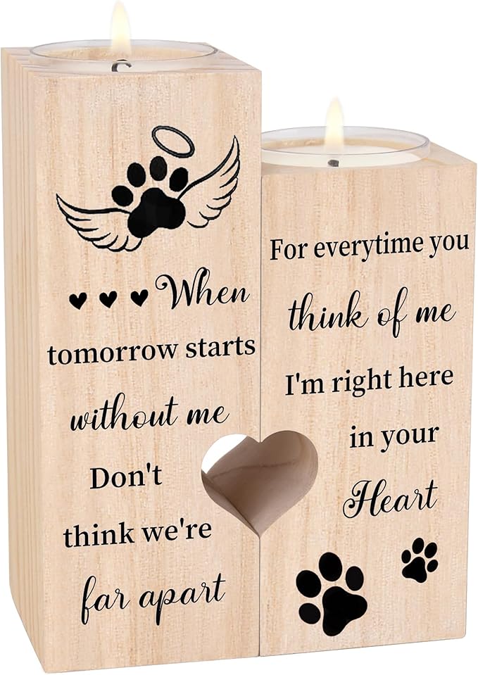 Pet Memorial Gifts for Dogs, Candle Holders - Loss of Dog Sympathy Gift, Loss of Pet