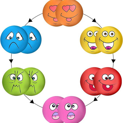 Squeaky Dog Toys Funny Face Chewing Latex Rubber Soft Fetch Play Interactive Dog Squeaky Balls for Puppy Small Medium Pet Dog (12PCS)