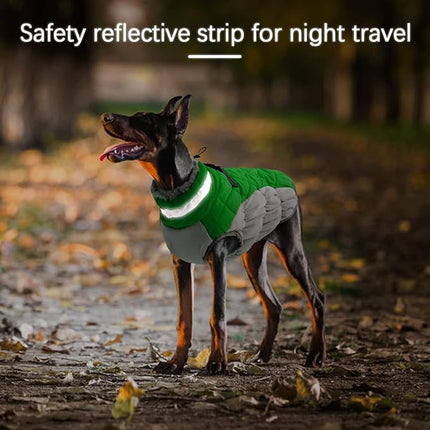 Large Dog Coat, XXLarge Dog Winter Coat, Waterproof Pet Jacket with Back Zipper,Extra Large Pet Coats, Warm Fleece Jacket with D-Ring, Windproof Winter Clothes Golden Retriever,Green,XXL