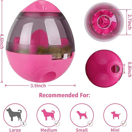 AIBOONDEE Automatic Pet Slow Feeder Treat Ball, Cat Dog Toy for Pet Increases IQ Interactive, Food Treat Dispensing Dog Toy（Rose）