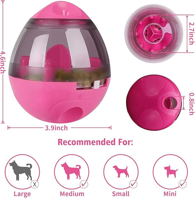 AIBOONDEE Automatic Pet Slow Feeder Treat Ball, Cat Dog Toy for Pet Increases IQ Interactive, Food Treat Dispensing Dog Toy（Rose）