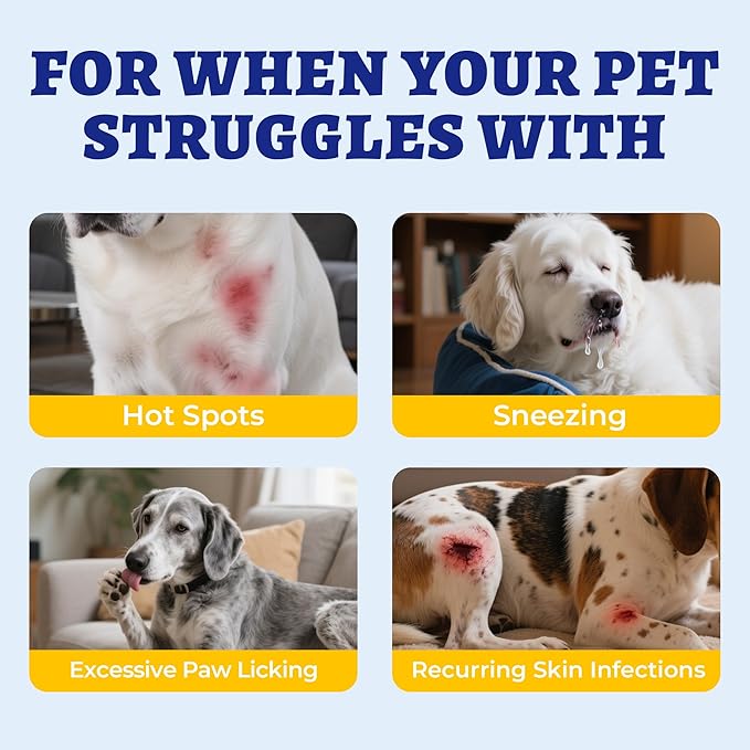 260 Bites Wellix Dog Allergy Chews & Immune Support, Anti Itch Dog Chews – Effective Ingredients Turmeric for Dogs & Fish Oil – for Puppy, Small Medium & Large Dogs