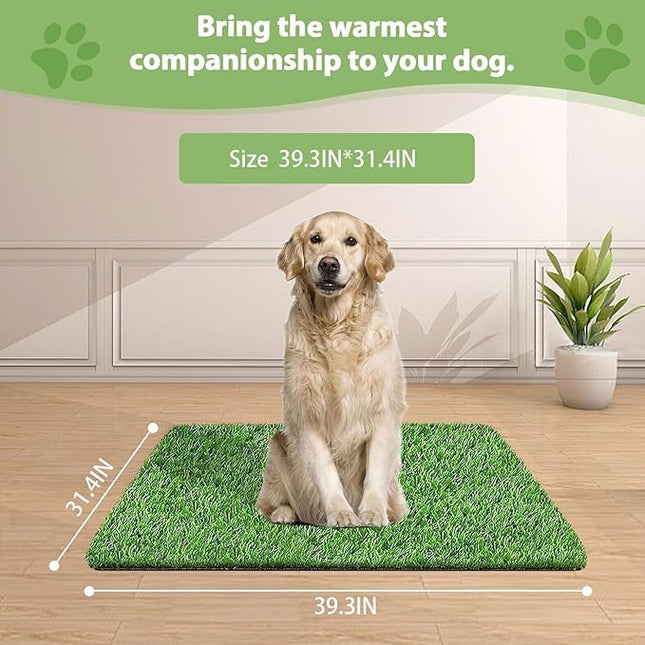Artificial Grass for Dogs Pee Tray Fake Grass Mat for Professional Puppy Potty Trainer Replacement Dog Grass Pad for Indoor and Outdoor 39.3 x 31.4 Inch (Pack of 1)