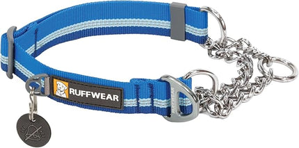 Ruffwear, Chain Reaction Dog Collar, Adjustable Reflective Martingale Escape-Proof Collar with Stainless Steel Chain, Professional Training Control, Blue Pool, 11"-14"