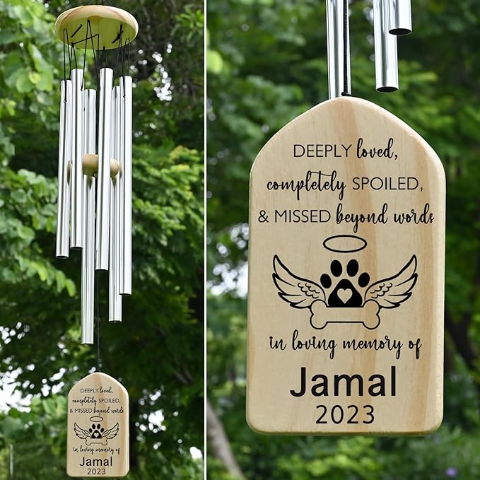 Personalized Pet Memorial Wind Chimes, Pet Loss Gifts, Pet Memorial Gifts, Bereavement Gifts for Loss of Pet, Pet Remembrance Gifts, Loss of Pet Sympathy Gift, in Memory of Dog Cat