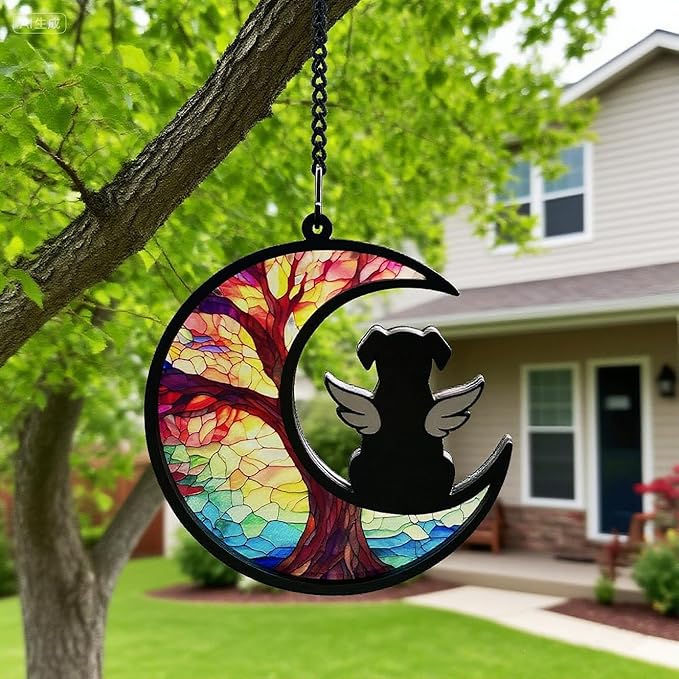 Ettonsun DIY Dog Angel Memorial Sun Catcher, Memorial Gifts for Loss of Dog Sympathy Gift, Pet Memorial Gifts for Dogs(B)