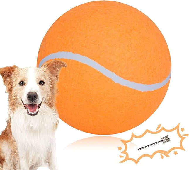 Big Tennis Ball for Dogs, Giant Dog Tennis Ball Toy Large Outdoor Sports Gift for Small Medium Large Dog (Orange, 9.5 inch)