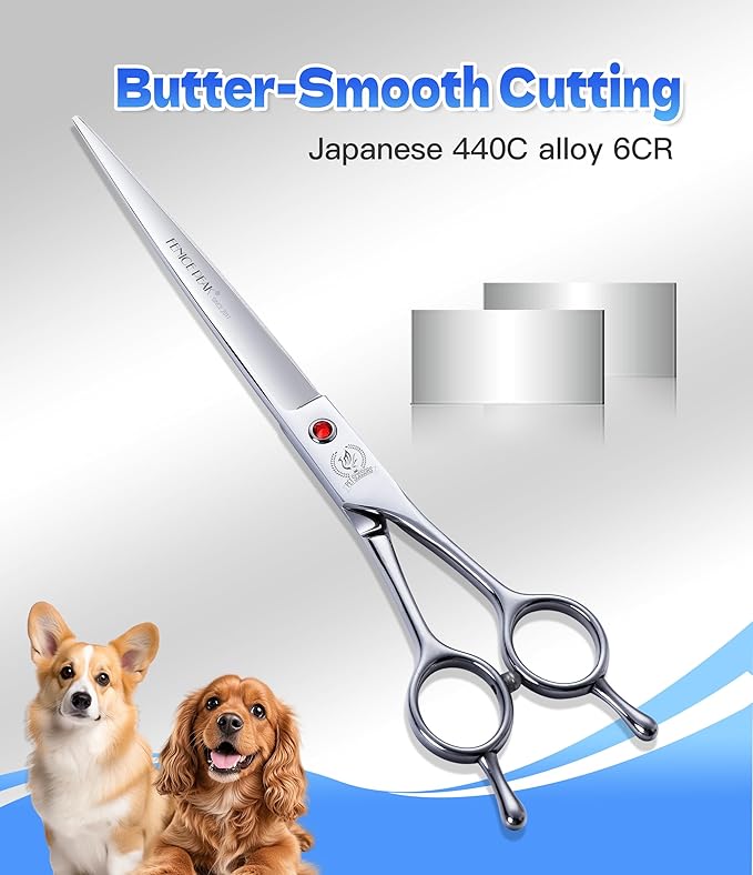 Fenice Peak 6.5" Thinning Scissors for Dog Groming 35 Teeth, 6CR Stainless Steel Dog Grooming Shears, Professional Pet Hair Trimming Thinner Scissor for Face, Body, Paws