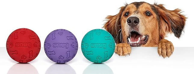 Snug Rubber Dog Balls for Small and Medium Dogs - Tennis Ball Size - Virtually Indestructible (3 Pack - Fresh)