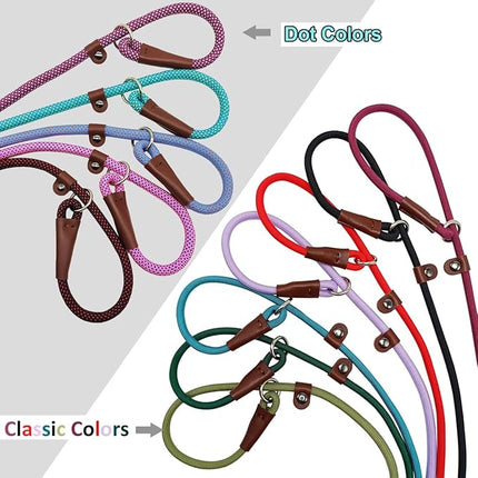 BTINESFUL 7FT Slip Lead Dog Leash, Strong Nylon Rope Leash, 1/4 inch Diam Dog Training Lead for Small Medium Large Dogs, Misty Blue