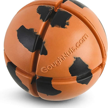 Goughnuts – Virtually Indestructible Ball - Guaranteed Dog Chew Toys for Aggressive Chewers Like Pit Bulls, German Shepherds, and Labs from 30-70 Pounds - Tough and Durable Natural Rubber - Orange