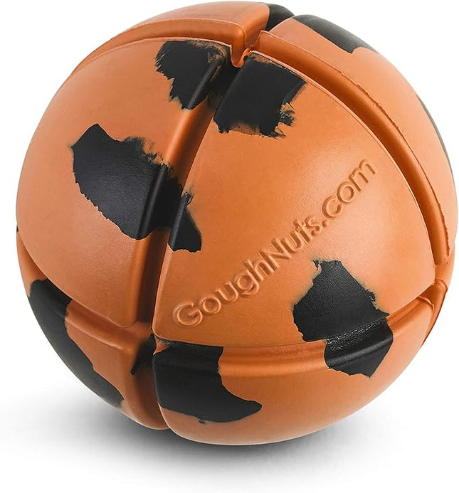 Goughnuts – Virtually Indestructible Ball - Guaranteed Dog Chew Toys for Aggressive Chewers Like Pit Bulls, German Shepherds, and Labs from 30-70 Pounds - Tough and Durable Natural Rubber - Orange