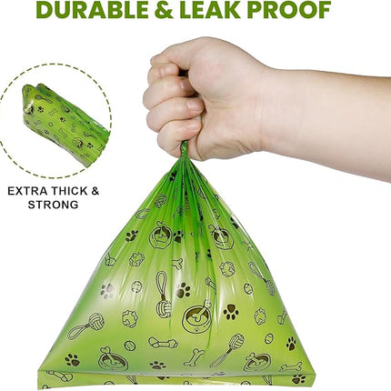Dog Poop Bags Rolls 420 Counts: TVOOD Extra Thick Poop Bags for Dogs Leak-proof Scented Pet Waste Bags for Doggie Poo - with 2 Dispenser, Green