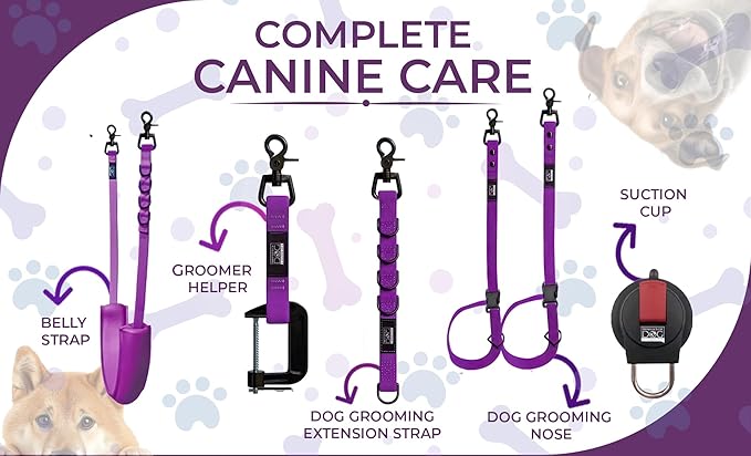 37" Dog Grooming Table with Set of 6 Grooming Loops for Dog Groomers Bundle - Adjustable Height Grooming Table 300lb, Dog Grooming Table Arm with Adjustable Dog Grooming Loops - Dog Grooming Supplies