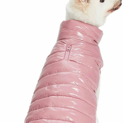 Blueberry Pet Cozy Windproof Lightweight Quilted Dog Jacket – Mauve Pink Winter Coat for Large Dogs, Size 16 (17" Back Length), Warm Outdoor Wear for Medium & Small Breeds