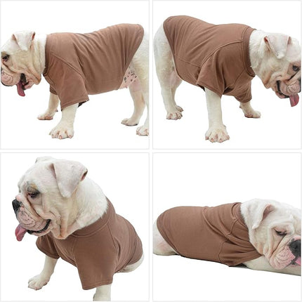 Lovelonglong 2019 Pet Clothing Dog Costumes Basic Blank T-Shirt Tee Shirts for Medium Dogs Coffee XXL