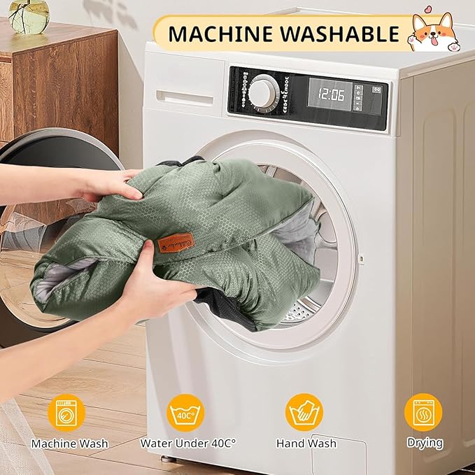 Dual-Sided Dog Beds for Medium & Small Dogs - Round Cat Beds for Indoor Cats, Washable Pet Bed for Puppy and Kitten with Slip-Resistant Bottom (Grey, 25" L x 25" W x 8" Th)