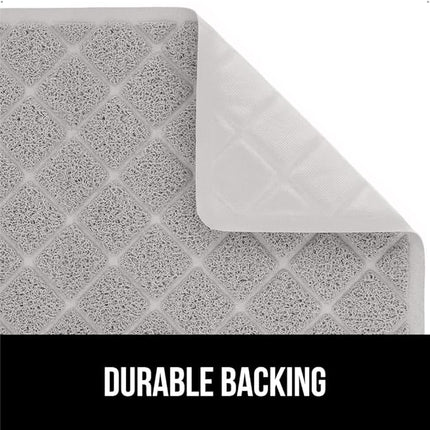 GORILLA GRIP Cat Litter Box Mat, 35x23, Water Resistant, US Designed Kitty Litter Trapping Mats, Easy to Clean, Scatter Control, Less Mess and Clean Floors, Kitten Supplies for Indoor Cats, Light Gray