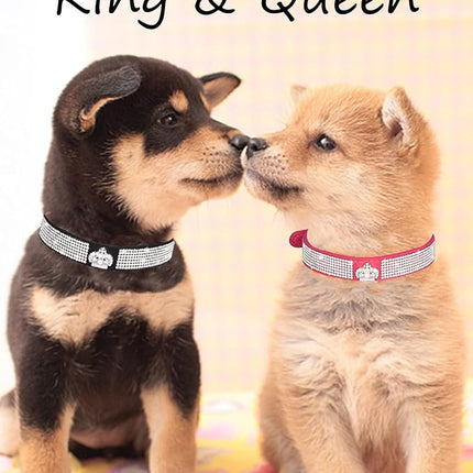 Dog Collar for Small Dogs, Adjustable Leather Suede Bling Dog Collars，Pink Dog Collar Cat Collar, Rhinestone Dog Collar (XS, black3)