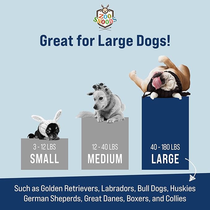 Zoo Snoods Bat Wing Dog Costume - Warm Crochet Snood Wrap for Pets, Neck Ear Cover Protection, Halloween Winter (Large)