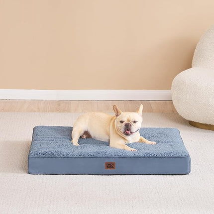EHEYCIGA Washable Dog Beds for Extra Large Dogs, XL Dog Bed with Removable Cover for Crate, Orthopedic Foam Pet Bed Dog Mat Mattress Cushions for Extra Large Dogs, Spa Blue(41 X 27)