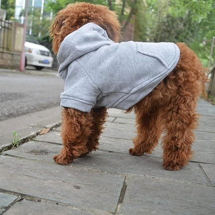 Lovelonglong Blank Basic Hoodie Sweatshirt for Dogs 100% Cotton Fits Small Medium Dachshund Large Dog Gray L