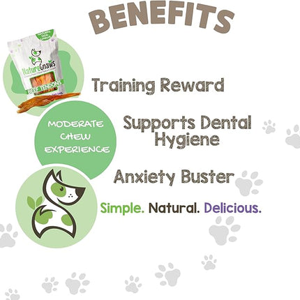 Nature Gnaws Beef Tendons for Dogs 7-11" (12 Count) - Long Lasting for Aggressive Chewers & Large Dogs - Natural Beef Jerky Dog Chew Bones - Rawhide Free