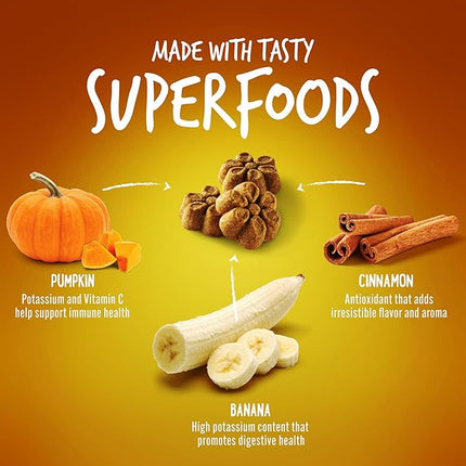 Fruitables Baked Dog Treats – Healthy Low Calorie – Free of Wheat, Corn and Soy – Pumpkin and Banana – 12 Ounces (Pack of 2)