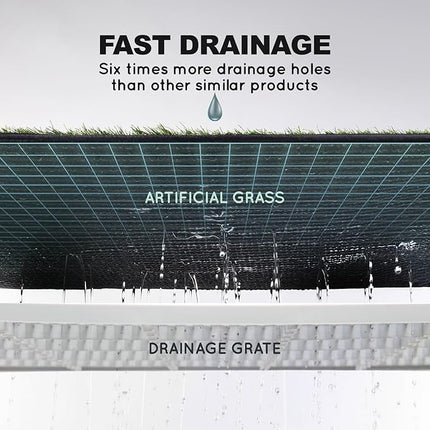 HQ4us Dog Grass Pad with Tray Extra Large 45”×34” Dog Litter Box Toilet with 2×Artificial Grass for Dogs with Hemmed Edge, Pee Pads for Dogs, Realistic, Less Stink, Potty for Balcony