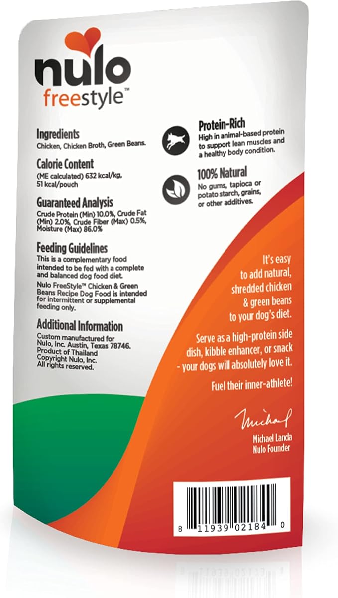 Nulo Freestyle Puppy & Dog Wet Dog Food Topper, Premium All Natural Grain-Free, Real Meat Dog Food Topper with High Animal-Based Protein and Only 5 or Less Ingredients With No Additives, Orange