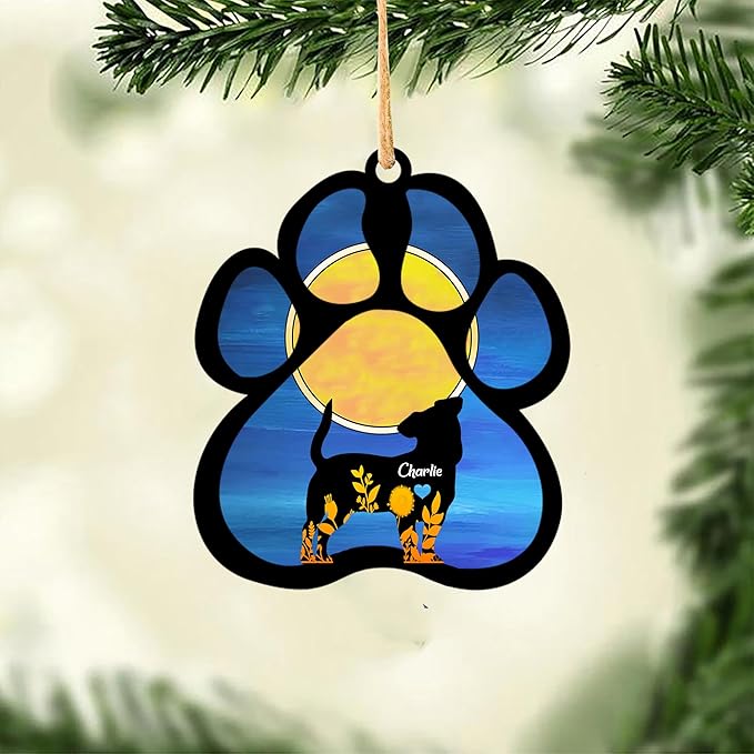LOVELYPOD Personalized Memorial Gifts for Dogs Ornament Suncatcher, Custom Breeds Memorial for Loss of Dogs, Remembrance in Sympathy of Pet Gifts Lover, Loss of Pet Sympathy