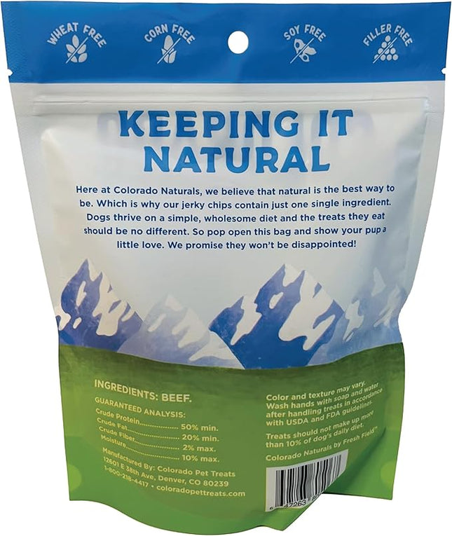 Beef Jerky Chips Dog Treats, 6 oz – All-Natural, Made in USA, No Fillers or Preservatives – Great for Muscle Development