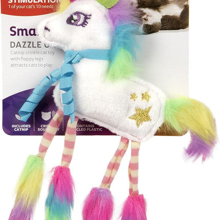 SmartyKat Dazzle Unicorn Crinkle Plush Catnip Cat Toy
