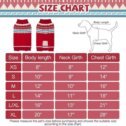 BINGPET Dog Sweater - Turtleneck Classic Knit Dog Sweaters for Small Medium Large Dogs, Pet Winter Clothes Warm Sweatshirts Outfits for Doggie and Cats Red L/XL