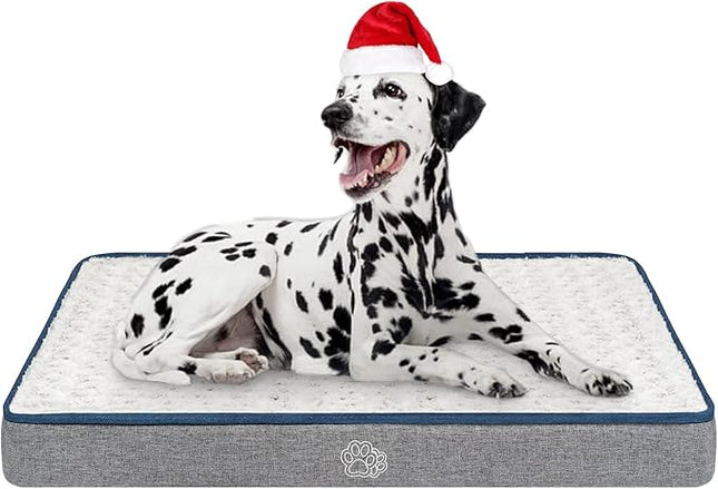 EMPSIGN Reversible Cool and Warm Dog Bed for Crate Pad, Pet Beds with Washable and Removable Cover, Dogs Crate Beds Sleeping Mats, Beds for Dog Crate for Large Medium Small Dogs, Grey