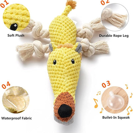 Dog Toys, Dog Plush Toy for Large Breed, Cute Squeaky Dogs Toy with Crinkle Paper, Puppy Stuffed Animal Chew Toys for Small, Middle, Large Breed (Lion)