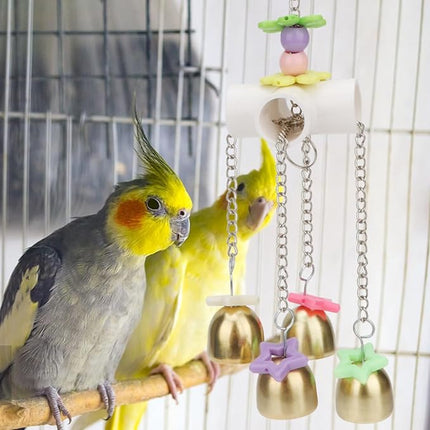 Bird Parrot Bells Toy with Sweet Sound for Budgie Parakeet Cockatiel Conure African Grey Lovebird