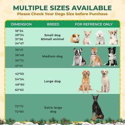 Fostanfly Washable Pee Pads for Dogs, 2 Pack Reusable Super Absorbent Non-Slip & Leak-Proof 63"x63" for Whelping, Extra Large Potty Training for Puppy, Christmas & New Year's Essential for Dogs, Red