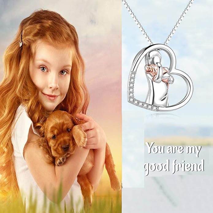 YFN Sterling Silver Keepsake Dog Pendant Necklace Dog Lover Memorial Gifts for Women