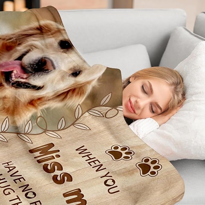 Pet Memorial Blanket Gift - Personalized Dog Memorial Blankets, Pet Sympathy Gifts for Loss of Dogs for Pets Lovers, Dog Bereavement Passing Away Gift, Custom Dogs Blanket